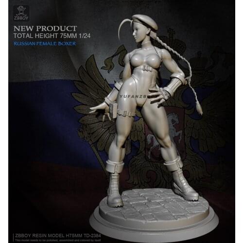 75MM Resin model kits Muscular beauty self-assembled TD-2384