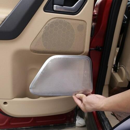 For Land Rover Freelander 2 2007-2015 Car styling Stainless Steel Silver Car Door Speaker Net Cover Trim Sticker Car Accessories