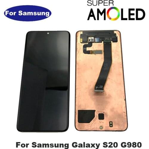 For Samsung Galaxy S20 Lcd G980,G980F,G980F/DS with Frame Display Touch Screen Digitizer For Samsung s20 plus LCD G985 G985F