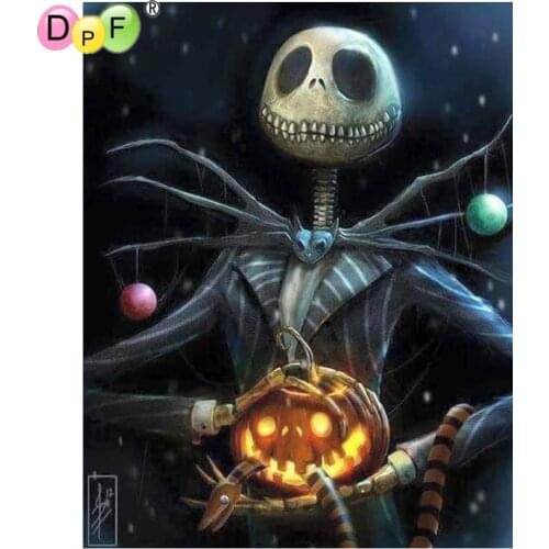 DPF diamond embroidery Skull and pumpkin head diamond painting cross stitch needlework diamond mosaic kit full square home decor