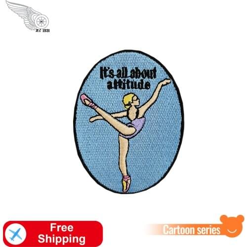 Ballet Dancer Elegant Patches Iron on or Sew on for Clothes Art Patch Freedom Attitude Cartoon Things Wholesale Applique