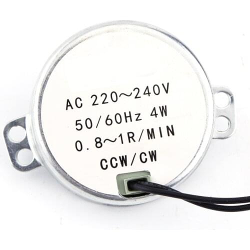 220-240V Motor AC Electric Synchronous Motor Geared Motor 4W CW/CCW Gear Motor 0.8-1/2.5-3/ 5-6 RPM