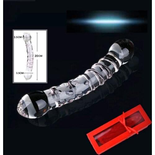 New Huge Double Head Crystal Glass Dildo Fake Penis Sex Toys Anal Butt Plug Vagina Clit Stimulator Female Gay Male Masturbation