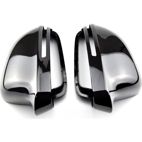 Gloss Black Full Replacement Car Accessories Door Side Mirrors Caps Rearview Mirror Cover for Audi A4 A5 B8 A3 8P A6 C6 Q3