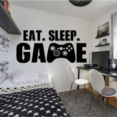 Gamer Muur Decor Playstation Controller Muurtattoo eet slaap spel decor video game muurtattoo Aangepast Voor Kids BedroomA1-002
