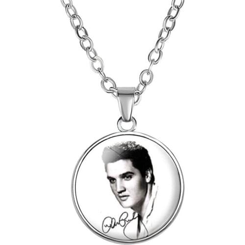 Dongsheng Hot Sale Rock Music Singer Elvis Presley Pendant Necklace The King Fashion Jewelry for Women Men Fans Gift
