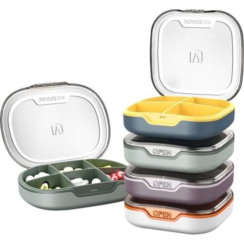 Pill Box For Tablet Travel Pill Case Mini Dispenser Container For Vitamins Storage Box Pill Organizer Pill Case