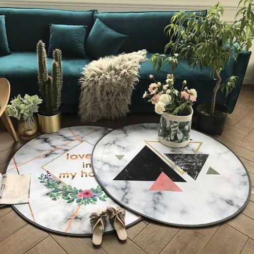 Coral Velvet Nordic style Round Carpets For Lliving Room Bedroom Area Rug Computer Chair Mat Children Play Carpet Cloakroom Rugs