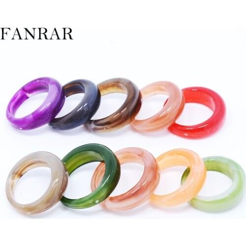 Korea Fashion Jewelry Vintage Simple Geometric Round Colorful Thick Acrylic Ring Couples Rings For Women Korean Finger Ring Gift