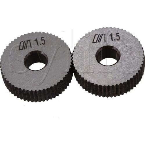 28x8x8mm Silver Steel Ruled Knurling Tool Single Straight Wheel Dia Pack of 2