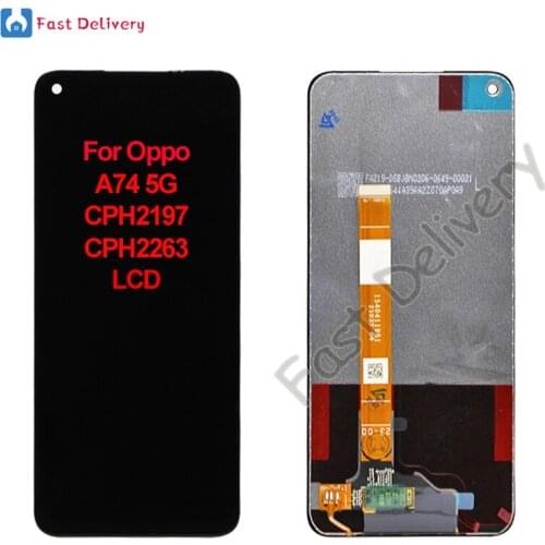 Original For OPPO A74 5G CPH2197 CPH2263 LCD Display Touch Panel Screen Pantalla Digitizer Assembly Replacement Accessory 6.5"
