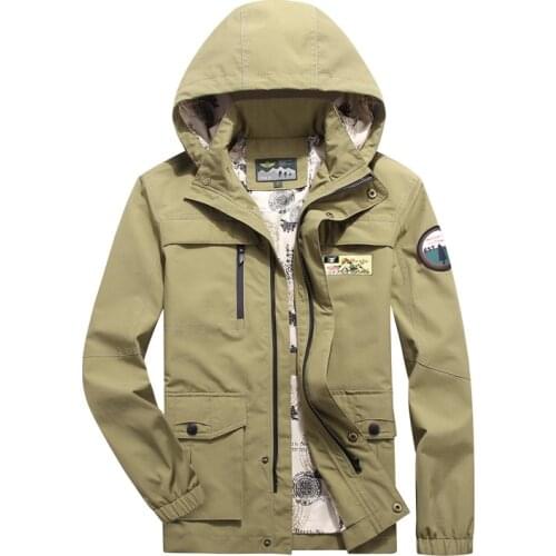 Autumn Men Jacket Fashion Hooded Collar Military Jacket Men Plus Size M-5XL Casual Loose Windbreaker Mens Jackets And Coats