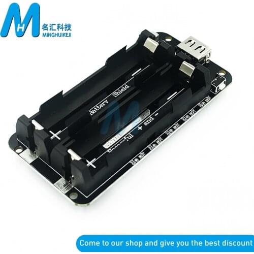 For Raspberry Pi Arduino ESP32 Dual 18650 Lithium Battery Shield V8 Mobile Power Expansion Board Micro USB Port Type-C Charger