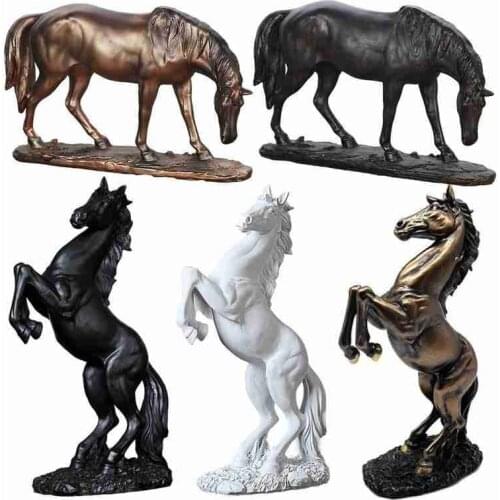 New Resin Horse Crafts Statue Ornaments Creative Home Horse Decor Living Room Crafts Decorative Accessories Gifts