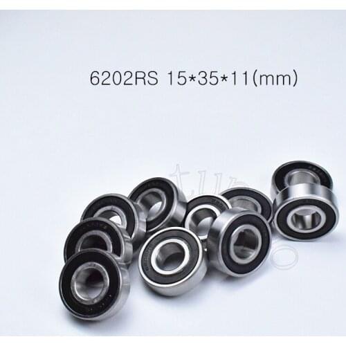 6202RS 15*35*11(mm) 10Piece bearing 6202 6202RS chrome steel deep groove bearing