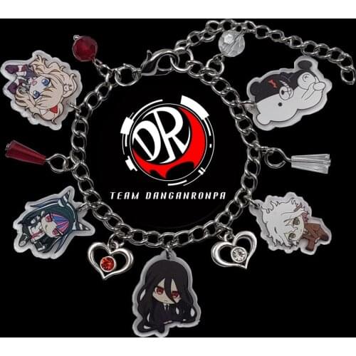 Acrylic Charm Danganronpa: Trigger Happy Havoc Chain Anime Hot Game Bracelet For Women Heart Bead Jewelry Cute Birthday Gift
