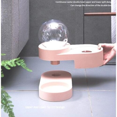 Pop It Cat Accessories Cat Double Bowl Automatic Drinking Dog Bowl Stainless Steel Drinking Water Bowls Cats Anti Knock Over