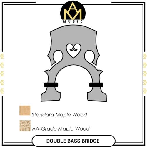 Adjustable 4/4 3/4 1/2 Double Bass Bridge Natural Dried 20 Years Maple Wood w/ Brass Screws For Upright Bass