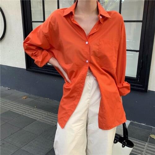 OL Style Shirts Ladies Casual Loose BF Blouse Female Fashion Stylish Women Elegant Turn-Down Full-Sleeve Shirt Sexy Suncreen Top