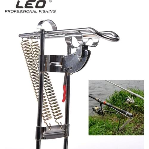 LEO New Self-lifting Fishing Rod Stand Bracket Angle All Metal Adjustable Automatic Fishing Rods Holder Telescoping Fishing Tool