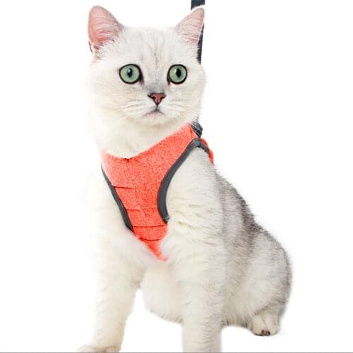 Cat Harness and Leash for Walking, Soft Adjustable Vest Harnesses for Cats, Easy Control Breathable Reflective Strips Jacket