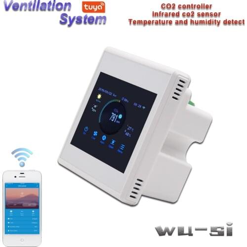 Indoor air quality Ventilation System-TUYA WIFI smart Co2 gas regulator,Optional RS485 MODBUS module function