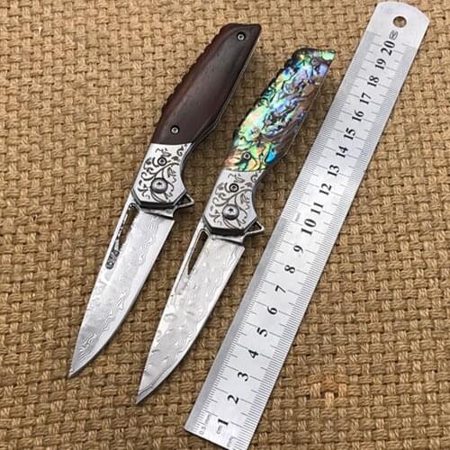 New style a sharp Damascus steel folding knife The rosewood handle Exquisite gift Outdoor survival tools