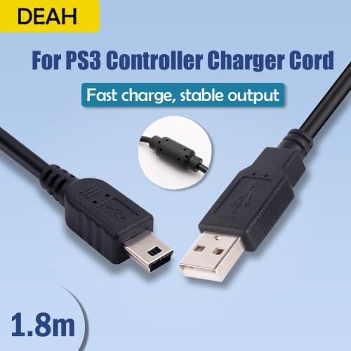 1.8M USB Charger Cable with Magnetic Ring For Sony PS3 Playstation Wireless Controller PSP1000 PSP2000 PSP3000 Game Accessories