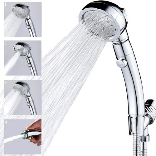 Bathroom Shower Head High Pressure 360 Degree Rotating Adjustable Spa Shower Head with On/Off Switch 3 Spray Modes Shower Nozzle