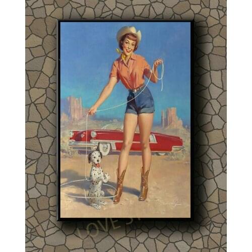 P251 Vintage Beautiful Pin-up Girl Classic Picture 378 Silk Fabric Poster Art Decor Indoor Painting Gift