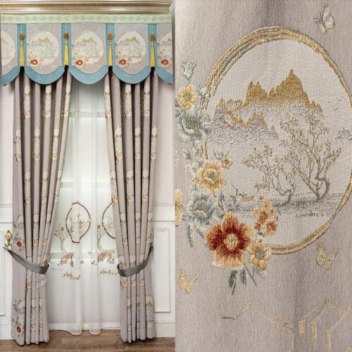 High Precision Yarn Dyed Embossed Jacquard with High Shading and Heat Insulation Curtains for Living Room Luxury European