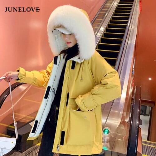 Women Down Jacket Winter 90% White Duck Down Jackets Female Real Fox Fur Collar Hooded Parkas Lady Coats Casaco Hooded Outwears