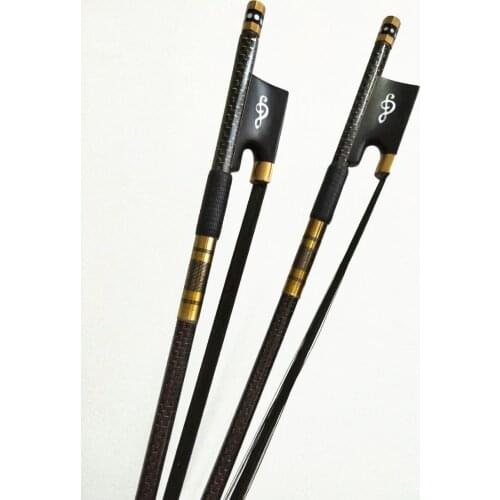 1 piece Pro new light carbon fiber 4/4 violin bow copper black hair