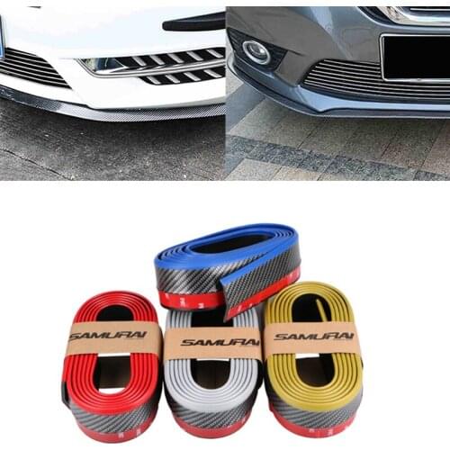 2.5m car bumper lip protector separator body kit spoiler bumper two-color carbon fiber anti-collision glue