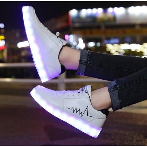 2021 Size 30-44 Luminous Sneaker for Children USB Charge Women Led Shoes Glowing Girls Sneakers Kids Light Up Shoes Led Slippers