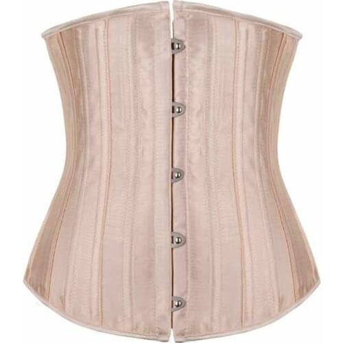 26 Bones Women Sexy Waist Trainer Corset Lace Up Satin Corsets Bustiers Waist Cincher Plus Size Underbust Corselet for Ladies