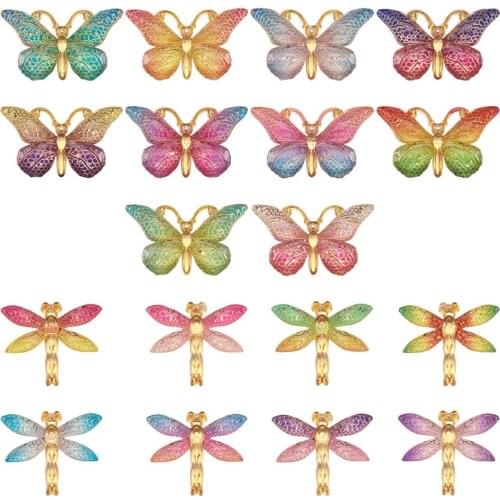 26pcs/set Mixed Butterfly Dragonfly Plastic Pendants Charms For DIY Jewelry Making Earring Pendant Necklace Bracelet Charms