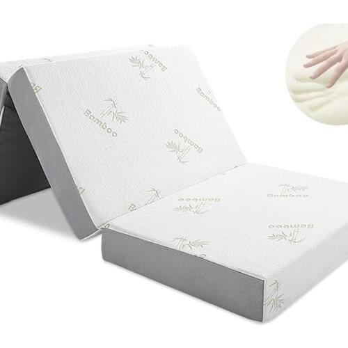 The 4-inch Three-fold Memory Foam Mattress Comes Foldable Bed Matress for Bed Bedroom Furniture Twin Queen King size Bed