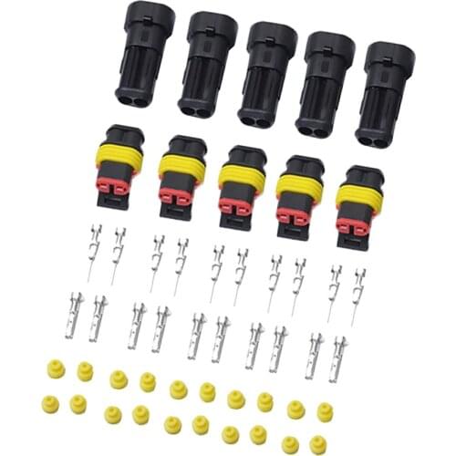 5 Sets Sealed Waterproof Electrical Wire Connector Plug Terminal