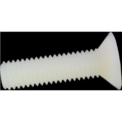 50pcs M4 phillips countersunk bolts flat head PA66 nylon screw insulated plastic male bolt 6mm-30mm length