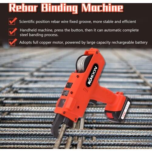 KKmoon 12 V Automatic 8-34MM Rebar Tier Cordless Rechargeable Tying Binding Machine