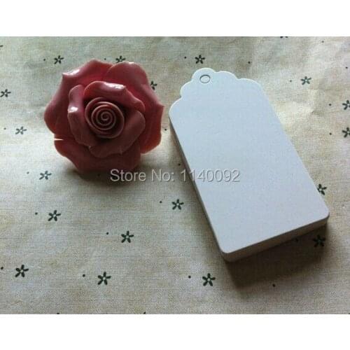 Free shipping 300 pcs a lot 4.5x9cm blank white paper hang tag/cake gift price tags/clothing hang tags/labels/DIY tags/cards