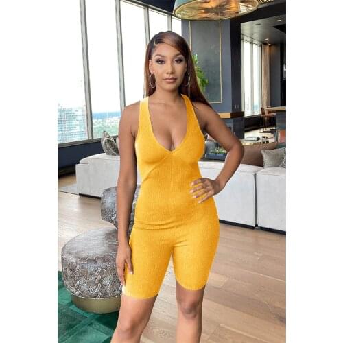 BKLD Fashion Women Clothing Solid Color Sleeveless Bandage Hollow Out Bodycon Jumpsuit One Piece Outfit Rompers Playsuits