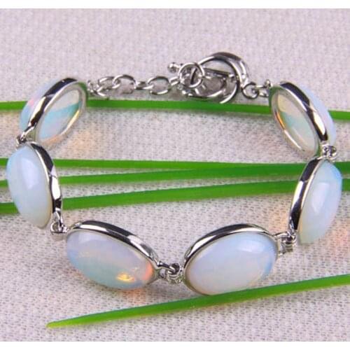 Opal Beads GEM Bracelet Bangle 8 Inch Jewelry G055