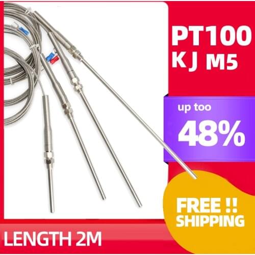 400 800 degree RTD K J PT100 50mm 150mm 100mm 200mm Oven Temperature Sensor M5 Probe Thermal Thermocouple Industrial Sensor
