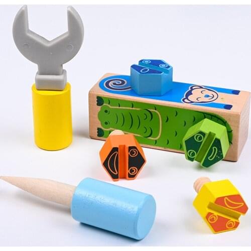 Wooden Screw Block Toy Nut DIY Kid Simulation Toy Fun Fine Motor Development