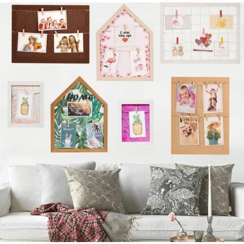 Photo Holder Picture Frames Collage Hanging Picture Frame with 16 Wood Clothespins for Home Wall Decoration Wood Picture Board