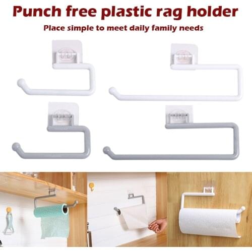 Kitchen Paper Roll Holder Towel Hanger Rack Toilet Paper Holders Bathroom Organizer Shelf Bar Cabinet Rag Hanging Holder