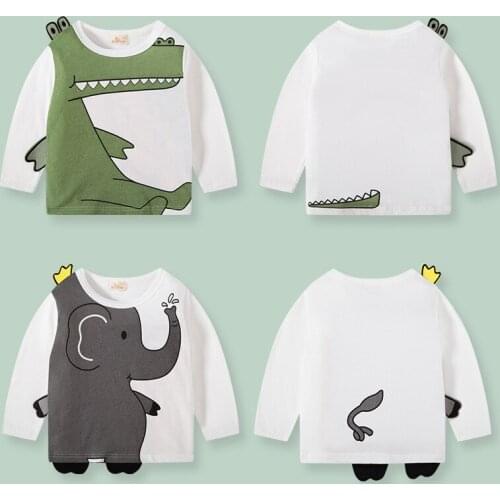 Childrens wear new childrens cartoon long sleeve T-shirt boy bottoming shirt