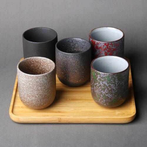 Porcelain Kung Fu Tea Cup 128ml Japanese Ceramic Coffee Mug Rough Stoneware Teaware Drinkware Pottery Master Cups